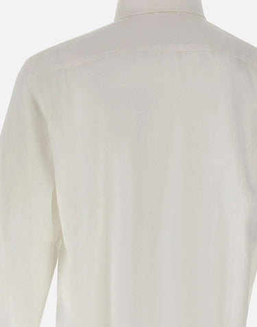 ASPESI Camicia in lino con taschino WHITE Uomo 