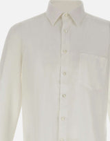ASPESI Camicia in lino con taschino WHITE Uomo 
