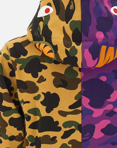 Felpa "Split Camo Shark" 001ZPM301005M PURPLE BAPE 