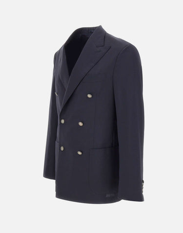 BARBA Blazer "Lello" in lana BLUE Uomo 