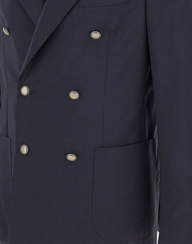 BARBA Blazer "Lello" in lana BLUE Uomo 