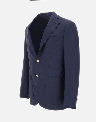 BARBA Blazer "Lello" in lana BLUE Uomo 