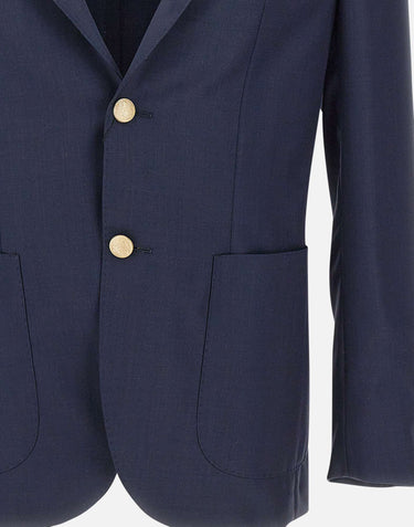 BARBA Blazer "Lello" in lana BLUE Uomo 