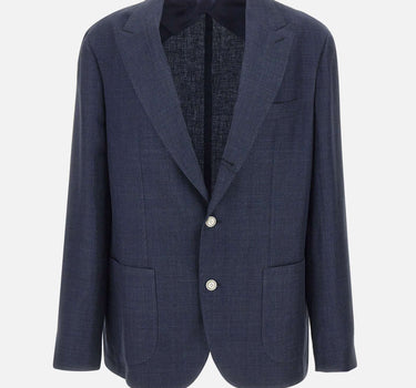 BARBA Blazer in lino, lana e seta BLUE Uomo 