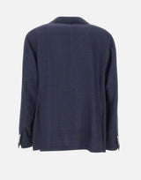 BARBA Blazer in lino, lana e seta BLUE Uomo 