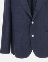 BARBA Blazer in lino, lana e seta BLUE Uomo 