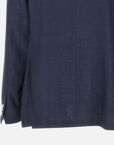 BARBA Blazer in lino, lana e seta BLUE Uomo 
