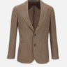 BARBA Blazer in lino, lana e seta BEIGE Uomo 