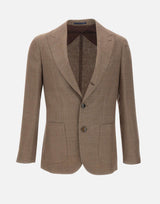 BARBA Blazer in lino, lana e seta BEIGE Uomo 