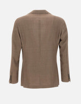 BARBA Blazer in lino, lana e seta BEIGE Uomo 