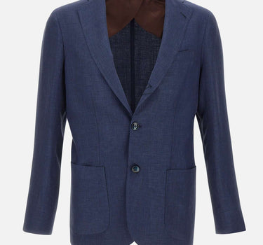 BARBA Blazer "Lello" in lino, lana e seta BLUE Uomo 