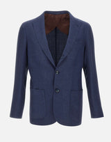 BARBA Blazer "Lello" in lino, lana e seta BLUE Uomo 