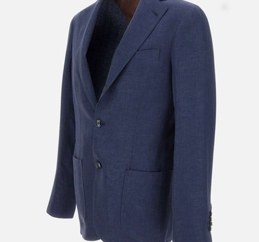 BARBA Blazer "Lello" in lino, lana e seta BLUE Uomo 