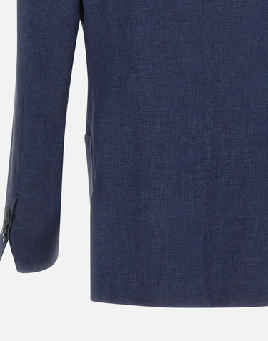 BARBA Blazer "Lello" in lino, lana e seta BLUE Uomo 