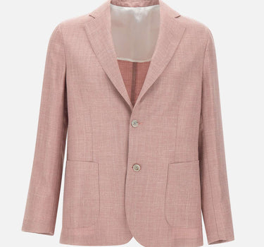 BARBA Blazer in lana, seta e lino Pink Uomo 
