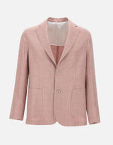BARBA Blazer in lana, seta e lino Pink Uomo 