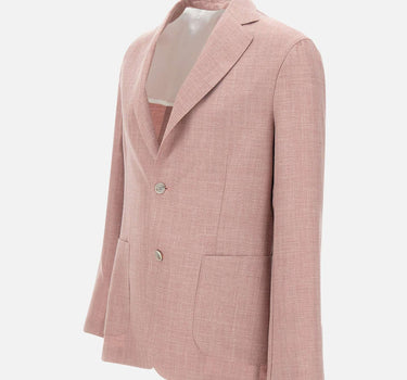 BARBA Blazer in lana, seta e lino Pink Uomo 