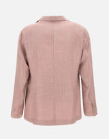 BARBA Blazer in lana, seta e lino Pink Uomo 
