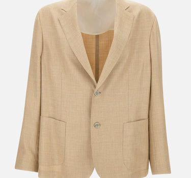 BARBA Blazer in lana, seta e lino BEIGE Uomo 