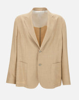 BARBA Blazer in lana, seta e lino BEIGE Uomo 