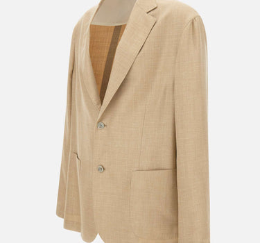 BARBA Blazer in lana, seta e lino BEIGE Uomo 
