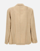 BARBA Blazer in lana, seta e lino BEIGE Uomo 