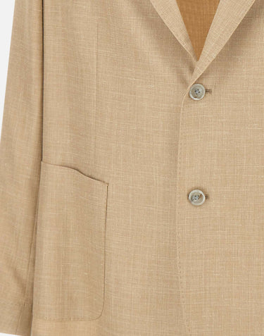 BARBA Blazer in lana, seta e lino BEIGE Uomo 