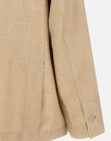 BARBA Blazer in lana, seta e lino BEIGE Uomo 