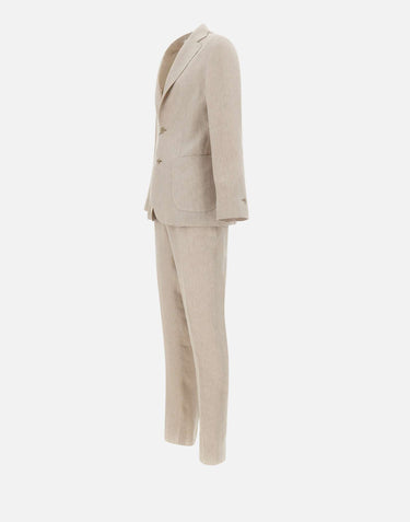 BARBA Completo in lino BEIGE Uomo 
