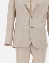 BARBA Completo in lino BEIGE Uomo 