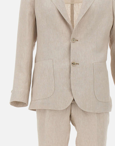 BARBA Completo in lino BEIGE Uomo 