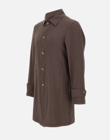 BARBA Trench "Bristol" BROWN Uomo 