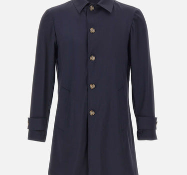 BARBA Trench "Bristol" BLUE Uomo 