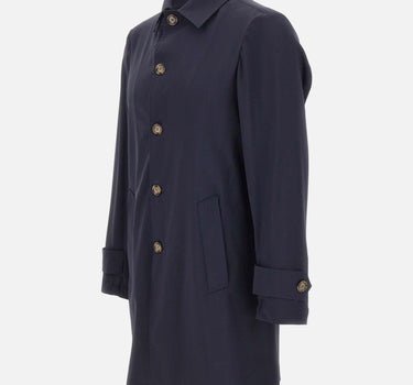 BARBA Trench "Bristol" BLUE Uomo 
