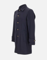 BARBA Trench "Bristol" BLUE Uomo 