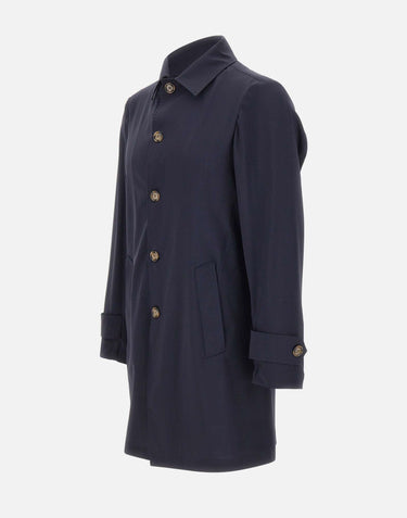 BARBA Trench "Bristol" BLUE Uomo 