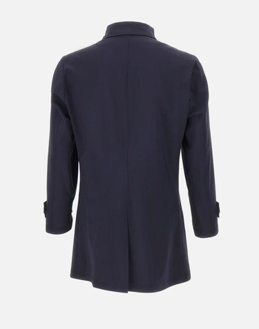 BARBA Trench "Bristol" BLUE Uomo 