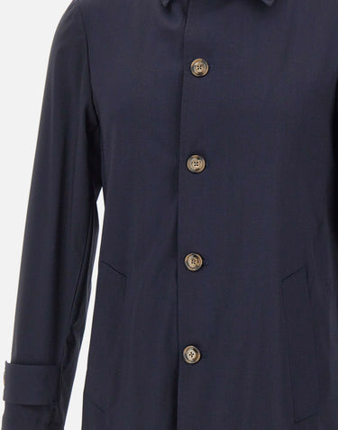 BARBA Trench "Bristol" BLUE Uomo 