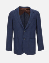 BARBA Blazer Jimmy in lino, lana e seta BLUE Uomo 