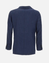 BARBA Blazer Jimmy in lino, lana e seta BLUE Uomo 