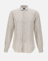 BARBA Camicia in lino a righe MULTICOLOR Uomo 