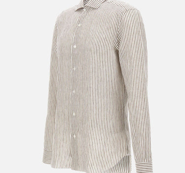 BARBA Camicia in lino a righe MULTICOLOR Uomo 