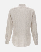 BARBA Camicia in lino a righe MULTICOLOR Uomo 