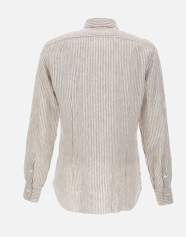 BARBA Camicia in lino a righe MULTICOLOR Uomo 