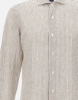 BARBA Camicia in lino a righe MULTICOLOR Uomo 