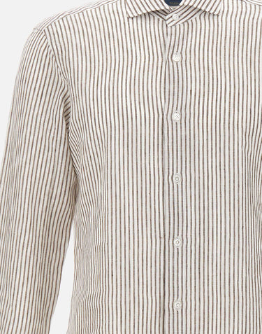 BARBA Camicia in lino a righe MULTICOLOR Uomo 