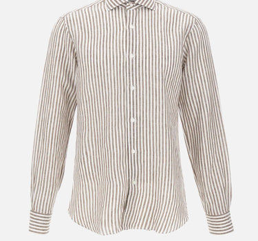 BARBA Camicia in lino a righe MULTICOLOR Uomo 