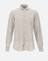 BARBA Camicia in lino a righe MULTICOLOR Uomo 