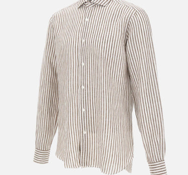 BARBA Camicia in lino a righe MULTICOLOR Uomo 