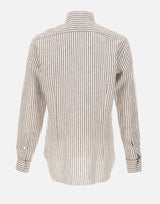 BARBA Camicia in lino a righe MULTICOLOR Uomo 